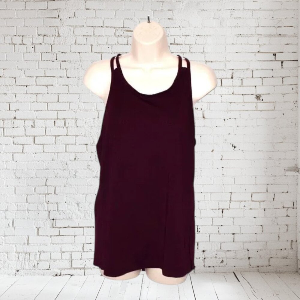 Racer Back Athletic Tank Top Running Exercise  Maroon